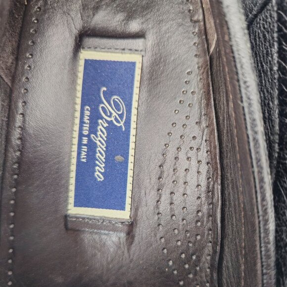 Vintage Bragano Cole Haan Black Pebble Grain Tassel Loafers Men 11.5 Dress Shoes - Picture 10 of 11